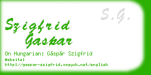 szigfrid gaspar business card